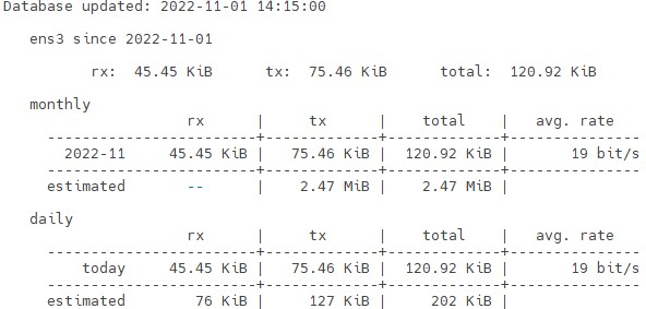使用vnStat监测服务器流量