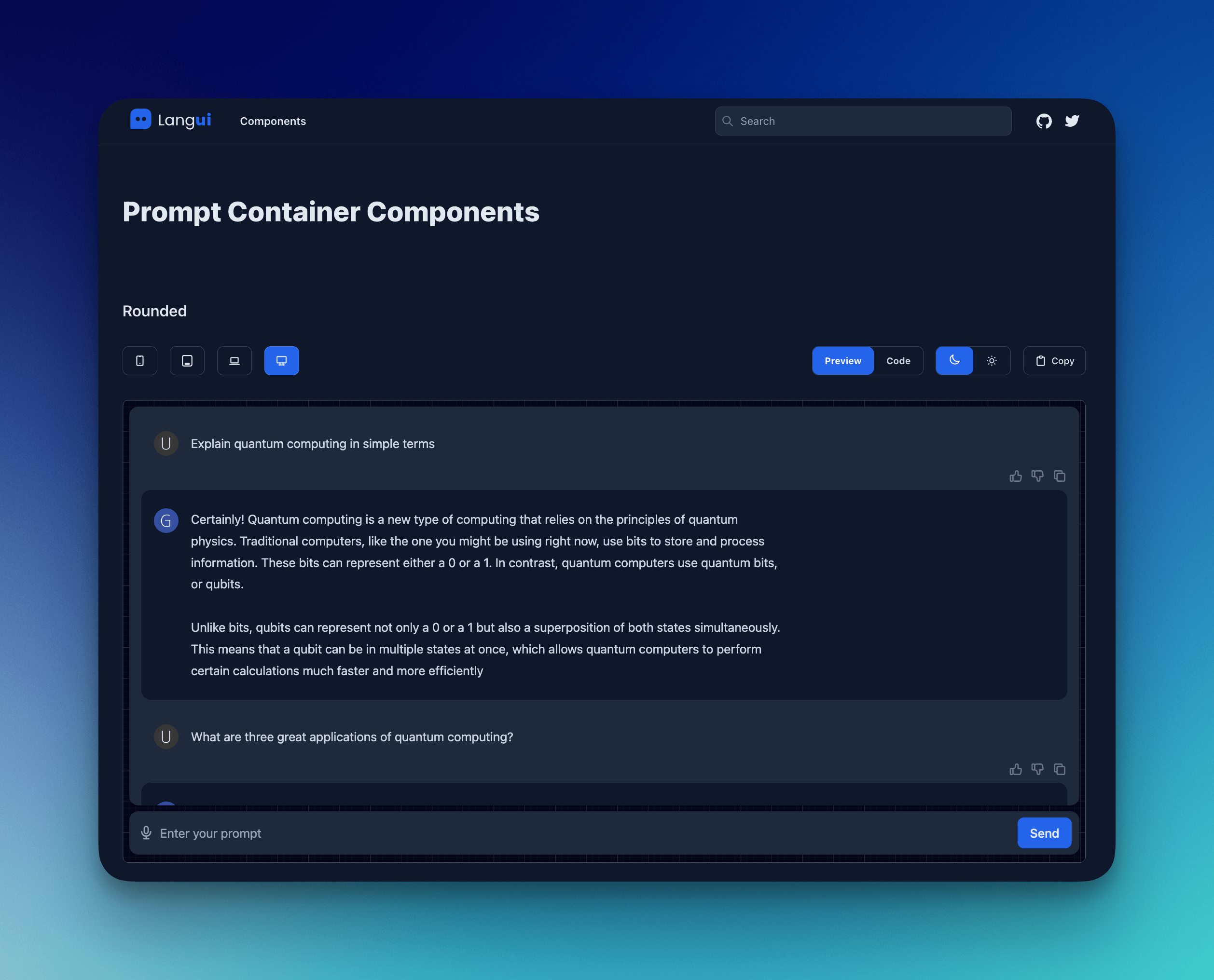 LangUI:为 AI 和 GPT 项目提供开源的 Tailwind 组件