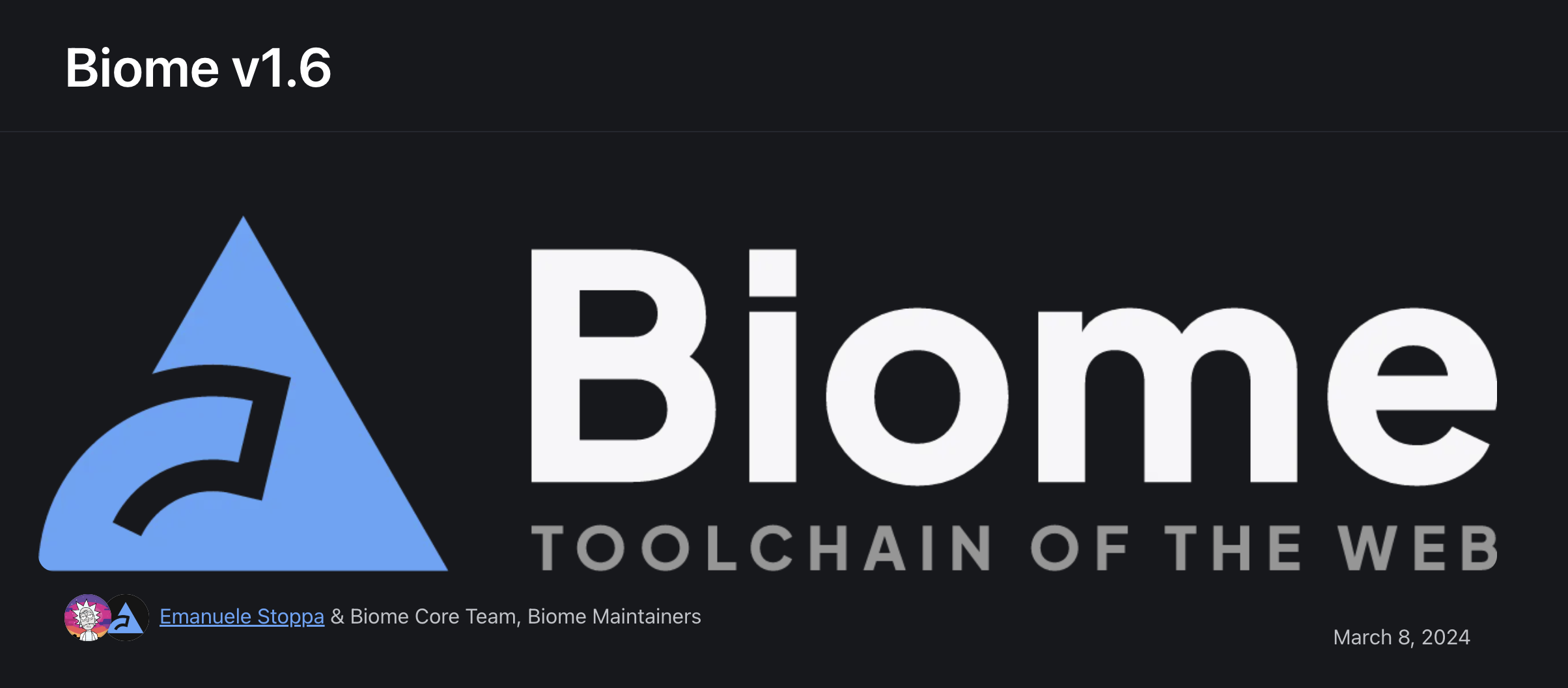 Biome v1.6 发布,支持 Astro、Svelte 和 Vue 文件